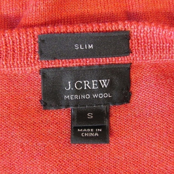 J. Crew Orange Red Merino Wool Spring Sweater Sz Small - Picture 3 of 3